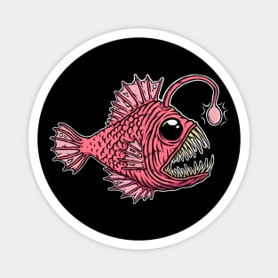 Gnarly Angler Fish Illustration // Ugly Anglerfish // Deep Sea Fish Magnet